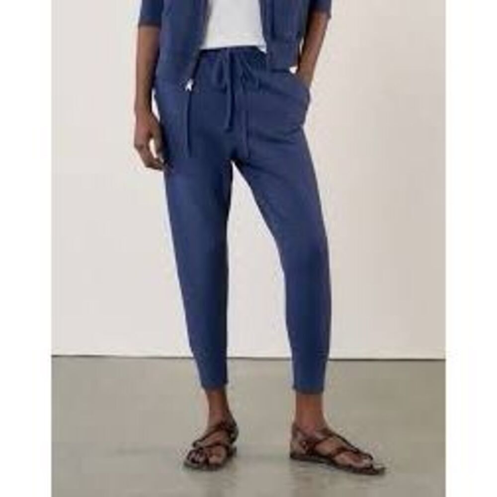 Nili Lotan Nolan Navy Blue Cotton Jogger Sweatpants Drawstring Pockets Women’s S
